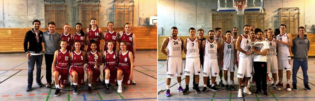 Links: Das Team der DJK Bamberg (Sieger Damen). Rechts: Das Team der Longhorns Herzogenaurach (Sieger Herren).